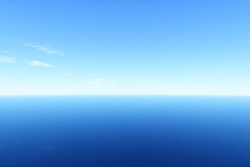 Vast expanse of deep blue water calm sky horizon line