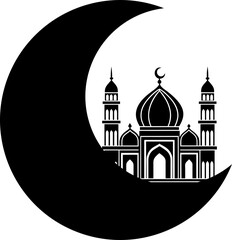 Moon Mosque Silhouette
