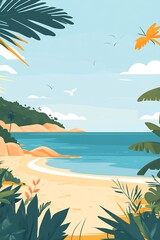 Obraz premium quiet beach scene with simple lines