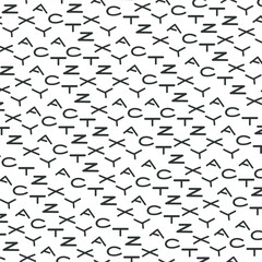 Large letters of the English alphabet create texture.