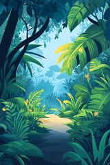 quiet rainforest with gentle shapes