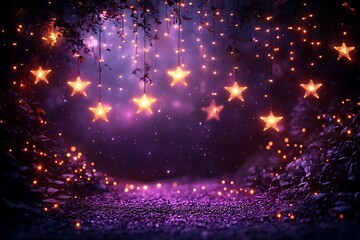 Obraz premium Fiery abstract background with sparks and stars. Fantasy fractal texture.v