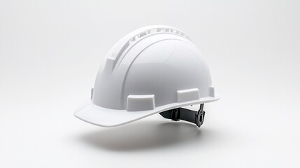 Fototapeta premium White hard hat positioned on a clean surface, symbolizing safety in construction environments