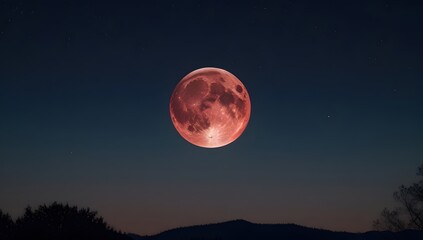 Fototapeta premium A bright full moon illuminates the dark night sky, casting its light through scattered clouds