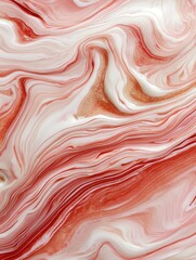 A swirling blend of red and white hues creates a mesmerizing marble-like texture, evoking elegance and artistic flair.