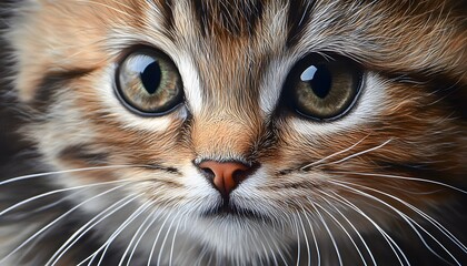 Close up of a tabby cat face and eyes
