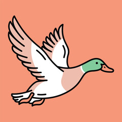 duck vector line art illustration
