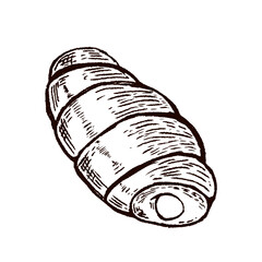 Hand Drawn SausBread Vintage  Illustration
