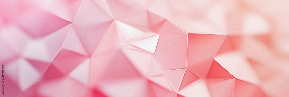 Poster pink background with a white triangle. the triangle is in the middle of the background and is the on