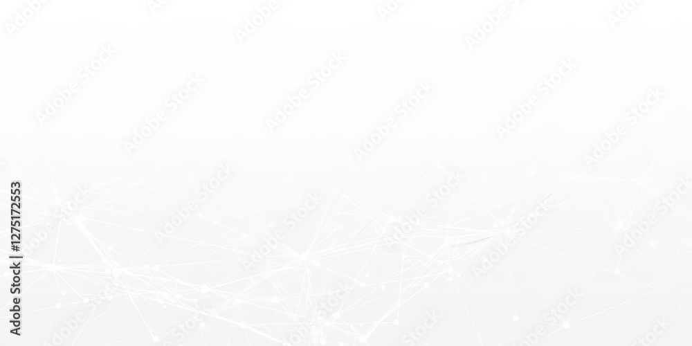 Fototapete Abstract white futuristic background with interconnected dots and lines in 4k rendering, interconnected, background