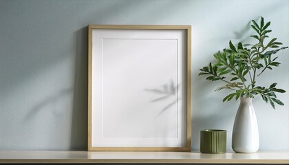 3D Rendered Interior Design Vibrant Plant in Vase on Shelf, Boasting Rich Textures and Colors, Amidst a Sophisticated Modern Interior with a Natural Touch.