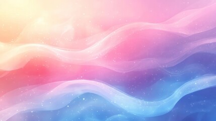A colorful abstract wave design with gradient colors and sparkles