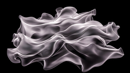 Fototapeta premium Abstract gray fabric waves, dark background, design element