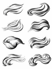 Obraz premium Abstract swirling hair style design elements