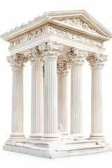 Naklejka premium Ancient Greek Temple Model, White Background, Architectural Design, History Education