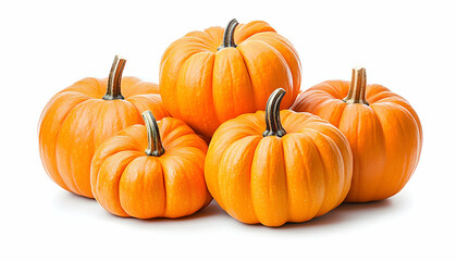 Obraz premium Autumn pumpkins harvest, white background, fall food