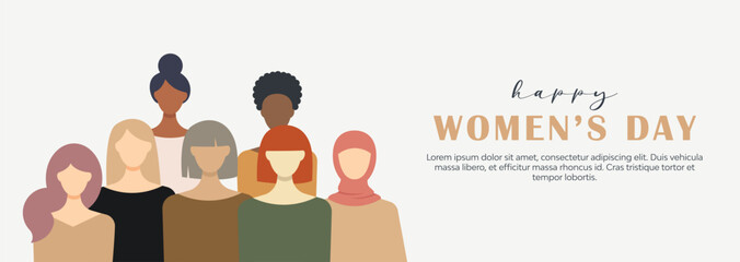 Happy Women's Day Background. Vector Illustration.