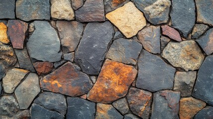 Obraz premium A wall made of large stones or rocks.