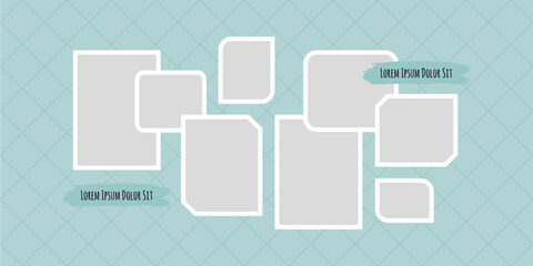 Pictures or photos frame collage layout abstract photo frames and digital photo wall template
