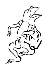 鳥獣戯画のカエル