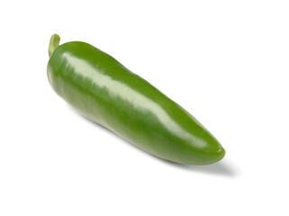 Green chili pepper on white background