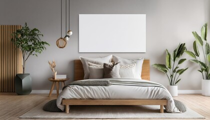 Scandinavian Style 3D Wall Poster Render Warm Minimalist Ambiance Blends with Classic Rustic Tones, Elevating Home Decor or Design Inspiration.