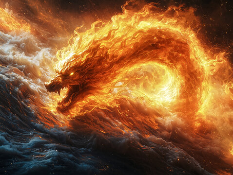 Taniwha Guardian flickering boundless currents