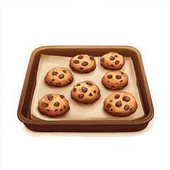Freshly baked chocolate chip cookies invite delightful, comforting treat
