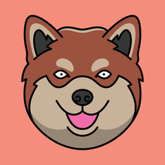 puppy vector line art illustration of cartoon dog