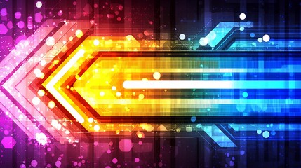 Fototapeta premium Dynamic Futuristic Arrow Design With Vivid Colors And Bright Lights