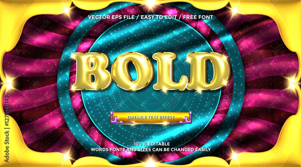 Fototapete bold 3d rendering text effect text style
