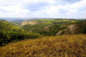 Fototapeta premium rocky mountains Muradymovsky gorge in the Republic of Bashkortostan in the Southern Urals