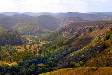 rocky mountains Muradymovsky gorge in the Republic of Bashkortostan in the Southern Urals