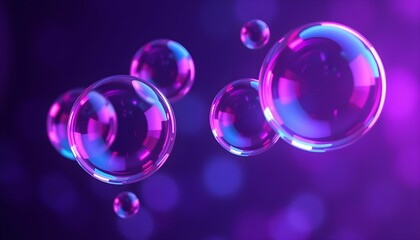 Naklejka premium Abstract Bubbles with Vibrant Light Refraction and Depth