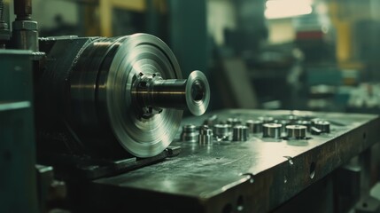 Naklejka premium Industrial Machinery in Workshop