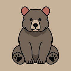 bear animal vector line art illustration