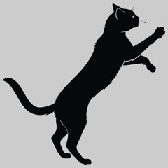a cat leaping silhouette vector design art and illustration