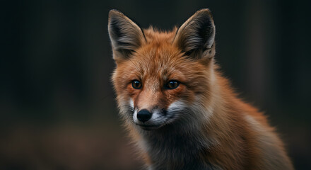 Fototapeta premium Majestic Red Fox Portrait in its Natural Habitat: A Stunning Wildlife Photography