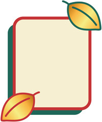 葉と角丸長方形の装飾枠
