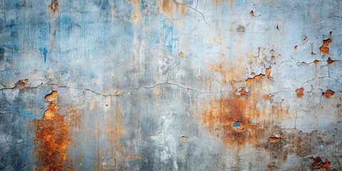Obraz premium A Weathered Wall Surface with Cracks and Peeling Paint Showing Underlying Layers of Rust and Aged Texture