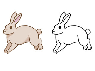 ペン風跳ねるうさぎ