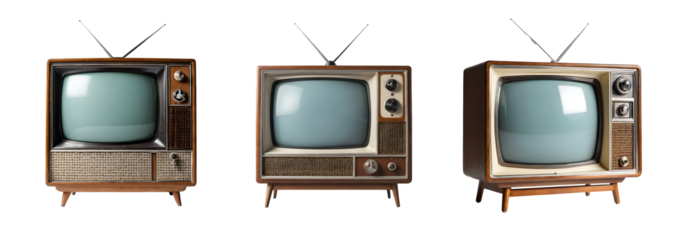 Vintage Wooden Television with Antennas
