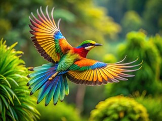 Fototapeta premium High-resolution drone images reveal the breathtaking beauty of birds in flight, a majestic aerial spectacle.
