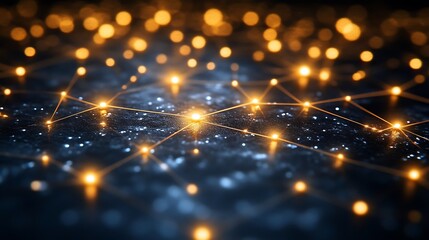 Interconnected Network, A Sparkling Web of Light and Connectivity