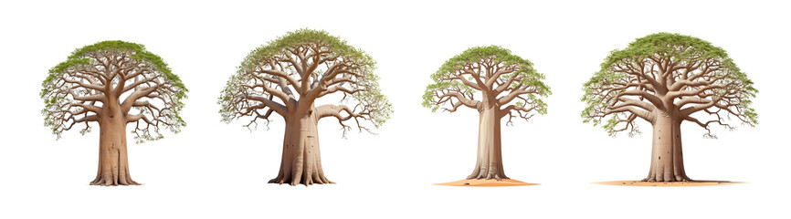 Stylized Baobab Tree with Intricate Branches