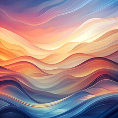 Obraz premium Abstract Landscape with Flowing Lines and Gradient Colors