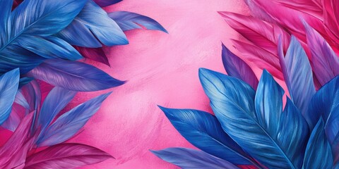 Pink Feathers on Pink Background