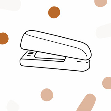 recommend clip art: Minimalistic line art of a stapler for office stationery