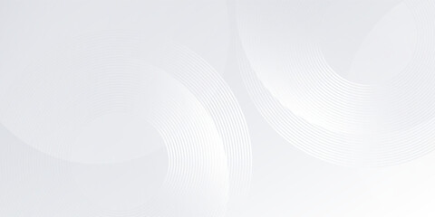 Simple white background with white circle lines digital future modern abstract