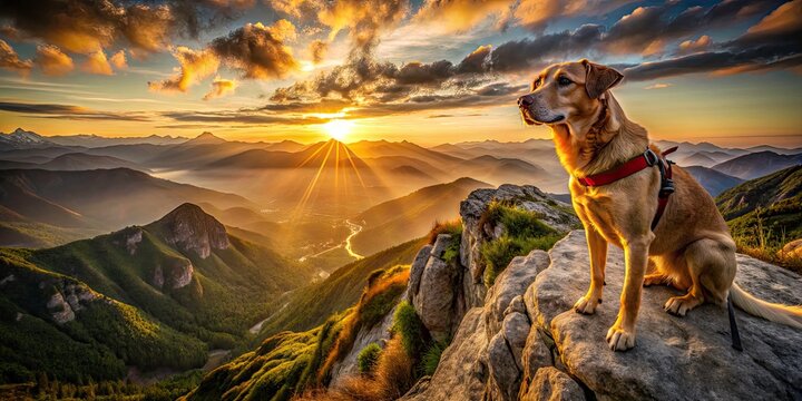 Majestic peaks provide the backdrop for a breathtaking aerial view of a courageous dog saving lives.